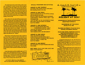 Brochure for the Holiday At Sea (Jan. 15-19, 1998)