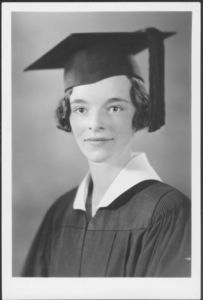 Graduation portrait of Suffolk University Law School's first female graduate, Marian Archer MacDonald