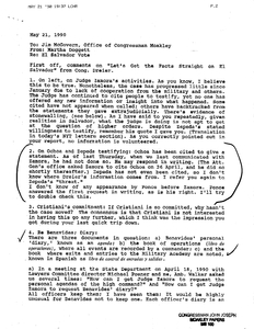 Memorandum to James P. McGovern from Martha Doggett regarding Jesuit murder investigation, 21 May 1990