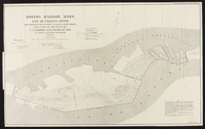 Boston Harbor, Mass. Map of Charles River: From Brookline Street Bridge to Charles River Bridge
