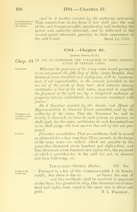 1784 Chap. 0061 An Act To Authorize The Treasurer To Issue Certificates In Certain Cases.