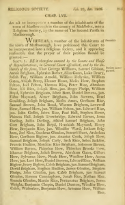 1807 Chap. 0058. An act to incorporate a number of the inhabitants of the town of Marlborough in the county of Middlesex, into a Religious Society, by the name of The Second parish in Marlborough.