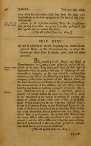 1809 Chap. 0037. An Act In Addition To An Act, Requiring The Several Incorporated Banks In This Commonwealth, To Adopt The Stereotype Steel Plate In Certain Cafes, And For Other Purposes.
