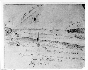 Confederates Shelling Our Advanced Forces near Funkstown, Maryland - View from the Signal Station
