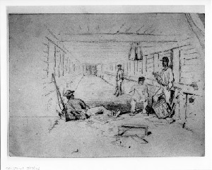 Camp Sketches: Interior of a Bombproof (Siege of Petersburg)