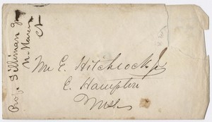 Benjamin Silliman, Jr. envelope to Edward Hitchcock, Jr.
