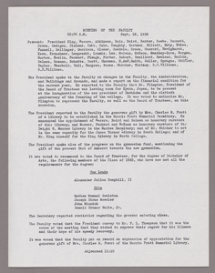 Amherst College faculty meeting minutes and Committe of Six meeting minutes 1935/1936