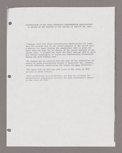 Amherst College faculty meeting minutes and Committe of Six meeting minutes 1968/1969