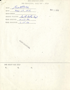 Citywide Coordinating Council daily monitoring report for South Boston High School by Everett Blake, 1976 March 10