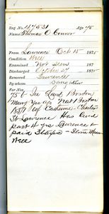 Tewksbury Almshouse Intake Record: O'Connor, Thomas