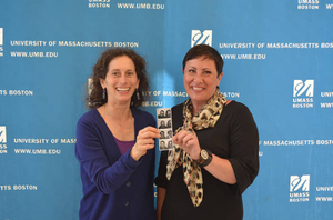 Lisa Link and Michele Karas at the UMass Boston Mass. Memories Road Show