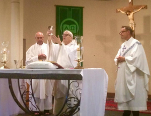 Father Richard Messine's final mass at Saint Mary's Catholic Church