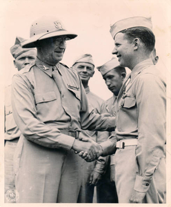 Robert Dooley receiving Purple Heart