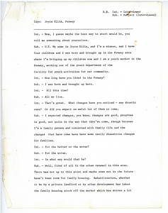 Transcript of oral history interview with Joyce Ellis