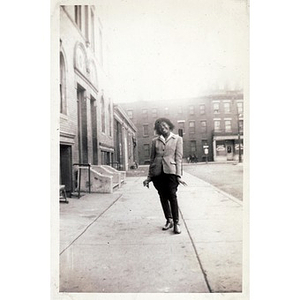 Unidentified girl poses on Haskins Street