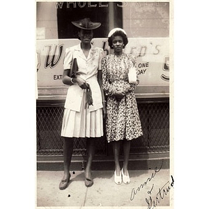 Annie Wade and Gertrude Joseph on Tremont Street