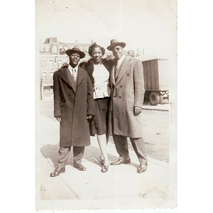 Viola Thacker poses with "Cookie" and Babe Harris