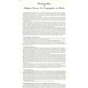 Proclamation on religious concern for desegregation in Boston.