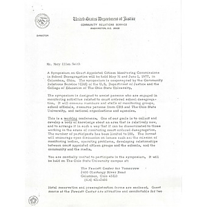 Letter, U.S. Department of Justice.