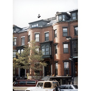 Brick row house at 675 Tremont Street, Boston.