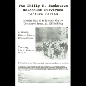 The Philip N. Backstrom, Jr. Annual Holocaust Survivor Lecture Series
