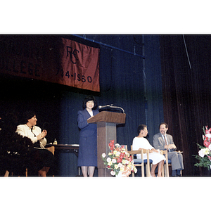 Speaker at Roxbury Community College's commencement ceremony