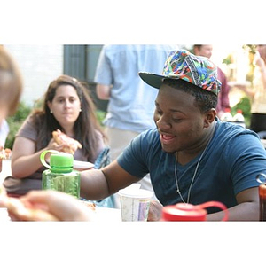 Torch Scholar Ulysses Ifill at the Question and Answer Pizza Party