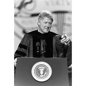 President Bill Clinton speaking at commencement