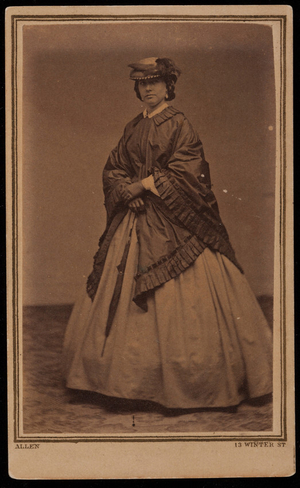 Studio portrait of Annie B. Stevenson, Boston, Mass., ca. 1862