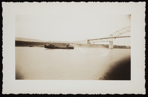 Ship passing under the Bourne Bridge