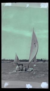 Photographic Negative: Sailing in the Bay. Camp Cowasset. North Falmouth, Mass.