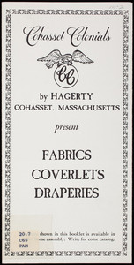 Cohasset Colonials present fabrics, coverlets, draperies, Hagerty, Cohasset, Mass.