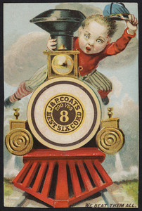Trade card for J. & P. Coats' Best Six Cord Cotton Thread, location unknown, 1881