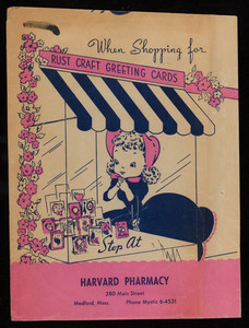 Paper bag for the Harvard Pharmacy, 380 Main Street, Medford, Mass., undated