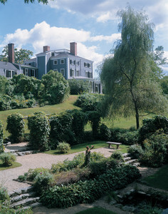 View of the house from the formal garden, Codman House, Lincoln, Mass.