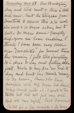 Thomas Lincoln Casey Notebook, November 1889-January 1890, 16, Thursday Nov 28