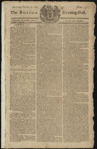 The Boston Evening-Post, 11 February 1765