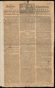 The Boston-Gazette, and Country Journal, 15 January 1770