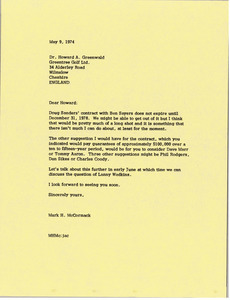 Letter from Mark H. McCormack to Howard A. Greenwald