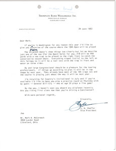 Letter from J. H. Shaffer to Mark H. McCormack