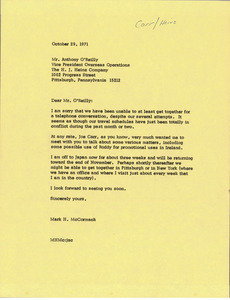 Letter from Mark H. McCormack to Anthony O'Reilly
