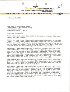 Letter from Charles M. Fairchild to Mark H. McCormack
