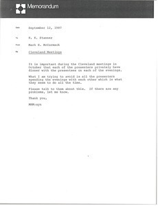 Memorandum from Mark H. McCormack to H. K. Stanner