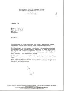 Letter from Mark H. McCormack to Breck McCormack