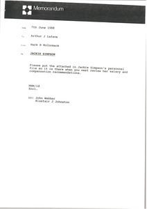 Memorandum from Mark H. McCormack to Arthur J. Lafave