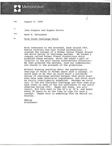 Memorandum from Mark H. McCormack to John Simpson