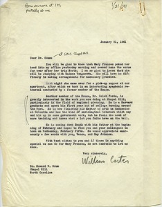 Letter from William D. Carter to Howard W. Odum