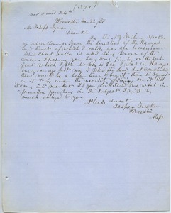 Letter from Jasper Tucker to Joseph Lyman