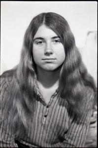 Half-length studio portrait of Irene White