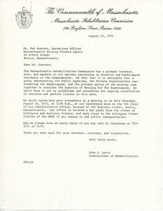 Letter from John S. Levis to Pat Goeters